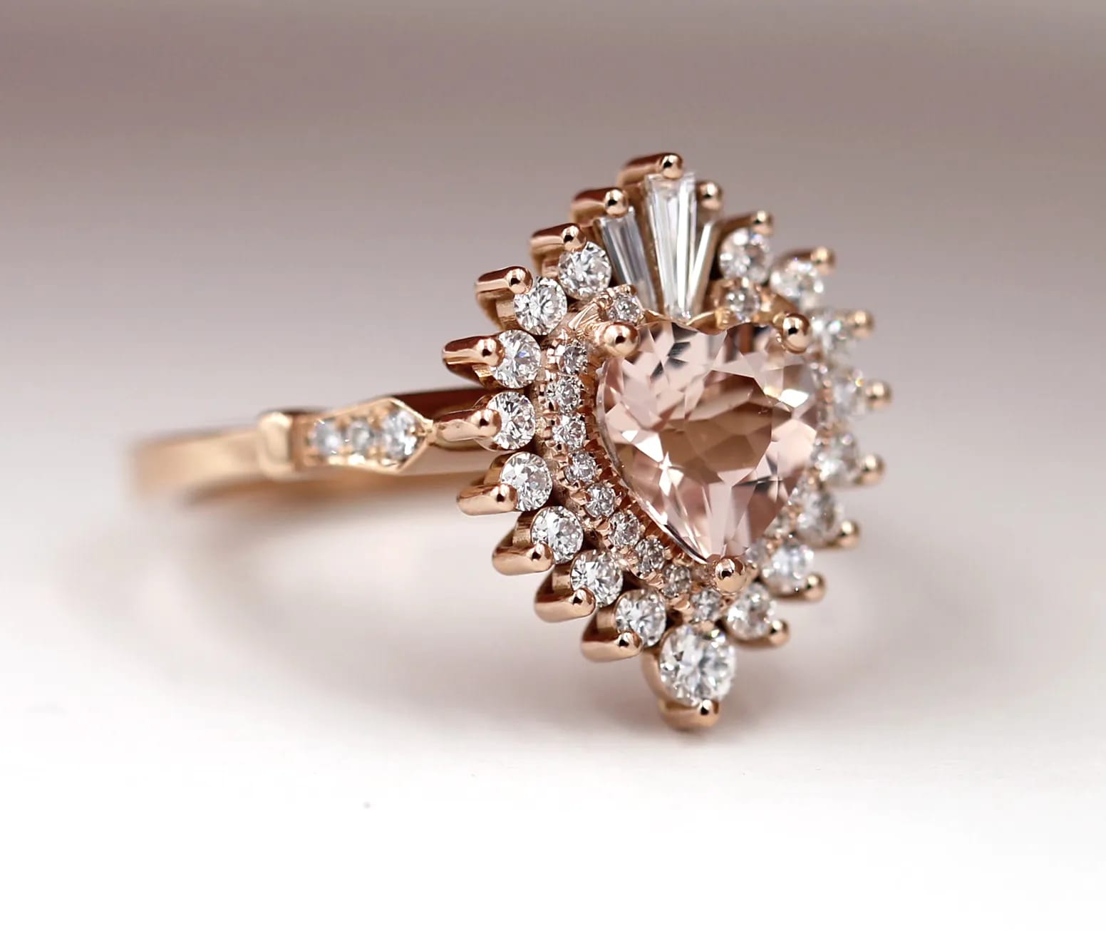 Heidi Gibson Ophelia engagement ring with Morganite